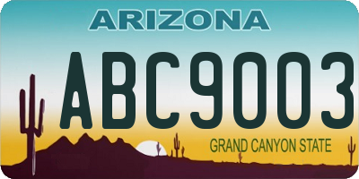 AZ license plate ABC9003