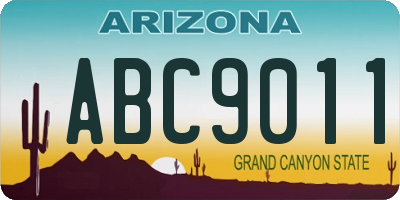 AZ license plate ABC9011