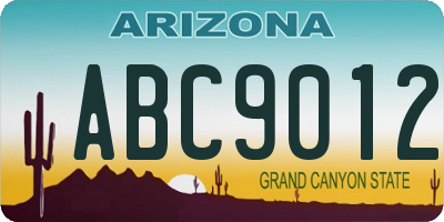 AZ license plate ABC9012