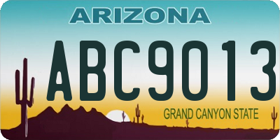 AZ license plate ABC9013