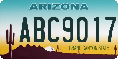 AZ license plate ABC9017