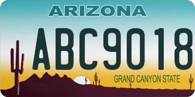 AZ license plate ABC9018