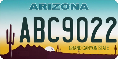 AZ license plate ABC9022