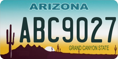 AZ license plate ABC9027