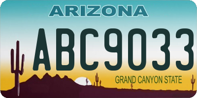 AZ license plate ABC9033