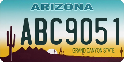 AZ license plate ABC9051