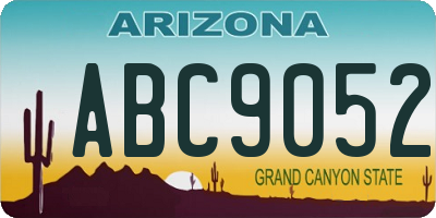 AZ license plate ABC9052