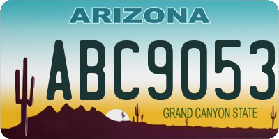 AZ license plate ABC9053