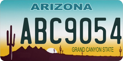 AZ license plate ABC9054
