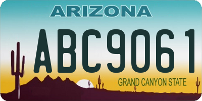 AZ license plate ABC9061