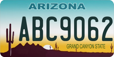 AZ license plate ABC9062