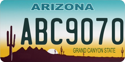 AZ license plate ABC9070