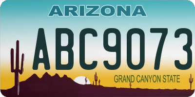 AZ license plate ABC9073
