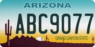 AZ license plate ABC9077
