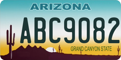 AZ license plate ABC9082