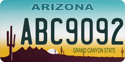 AZ license plate ABC9092