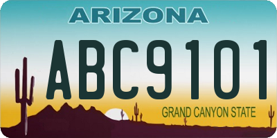 AZ license plate ABC9101