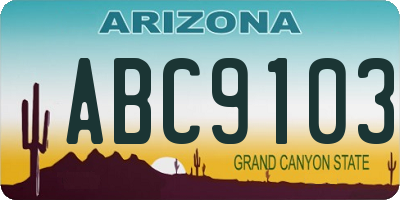 AZ license plate ABC9103