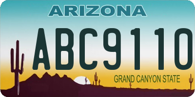 AZ license plate ABC9110