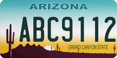AZ license plate ABC9112