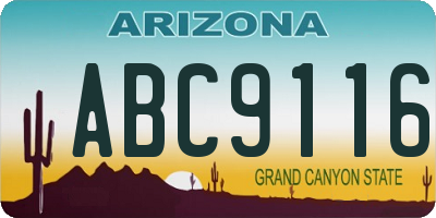 AZ license plate ABC9116