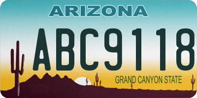 AZ license plate ABC9118