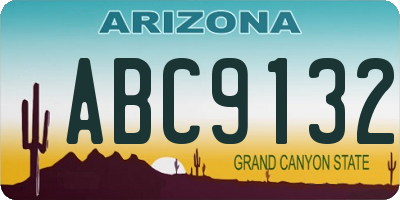 AZ license plate ABC9132