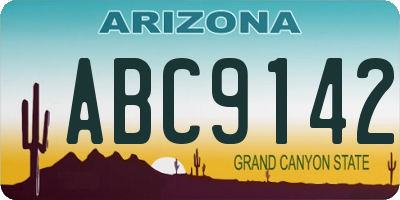 AZ license plate ABC9142