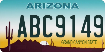 AZ license plate ABC9149