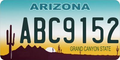 AZ license plate ABC9152