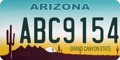 AZ license plate ABC9154