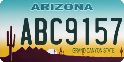 AZ license plate ABC9157