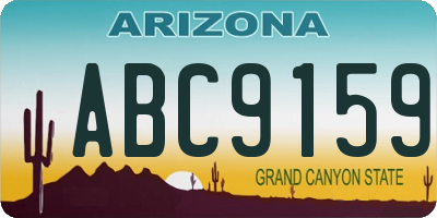 AZ license plate ABC9159