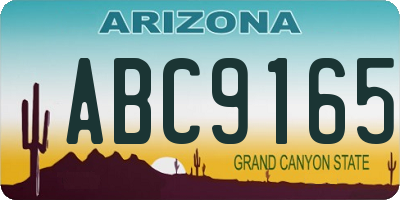 AZ license plate ABC9165