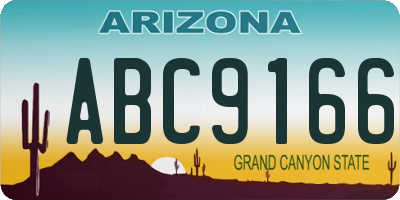 AZ license plate ABC9166
