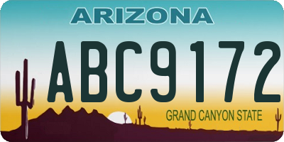AZ license plate ABC9172