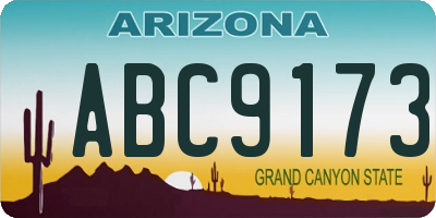 AZ license plate ABC9173