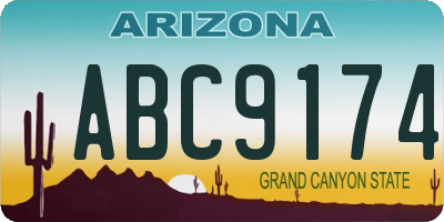 AZ license plate ABC9174