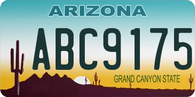 AZ license plate ABC9175
