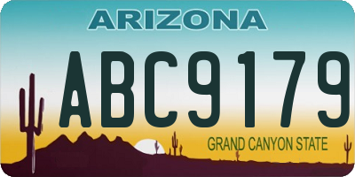 AZ license plate ABC9179
