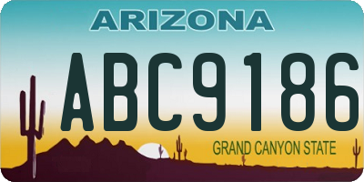 AZ license plate ABC9186
