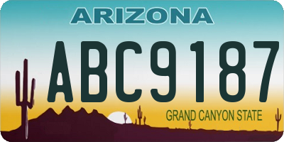 AZ license plate ABC9187
