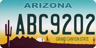 AZ license plate ABC9202
