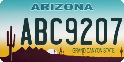 AZ license plate ABC9207
