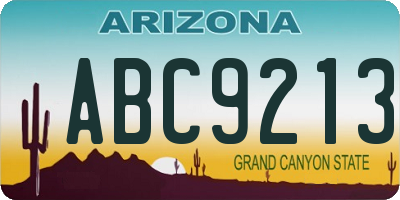 AZ license plate ABC9213
