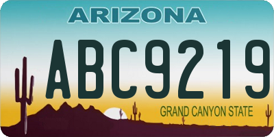 AZ license plate ABC9219