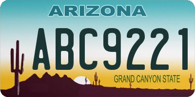 AZ license plate ABC9221