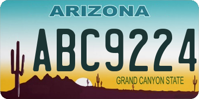 AZ license plate ABC9224