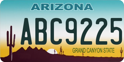 AZ license plate ABC9225
