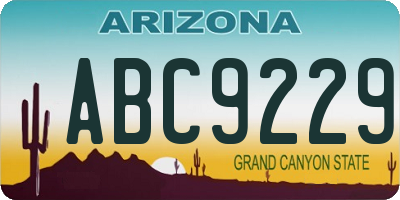 AZ license plate ABC9229